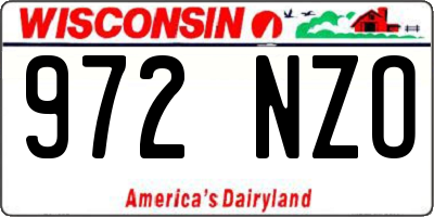 WI license plate 972NZO