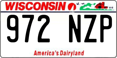 WI license plate 972NZP