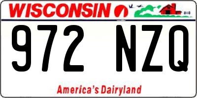 WI license plate 972NZQ