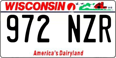 WI license plate 972NZR