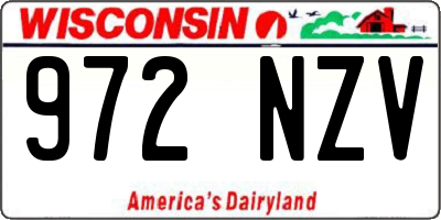 WI license plate 972NZV
