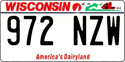 WI license plate 972NZW