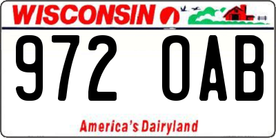 WI license plate 972OAB