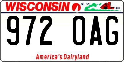 WI license plate 972OAG