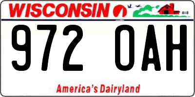 WI license plate 972OAH