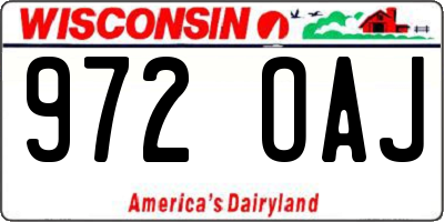 WI license plate 972OAJ