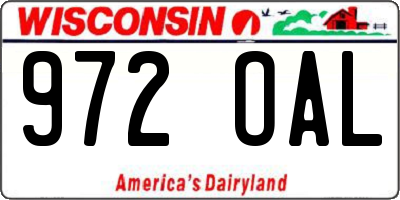 WI license plate 972OAL