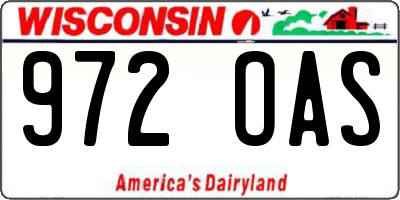 WI license plate 972OAS
