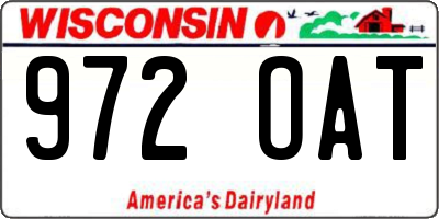 WI license plate 972OAT