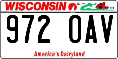 WI license plate 972OAV