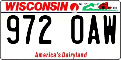 WI license plate 972OAW