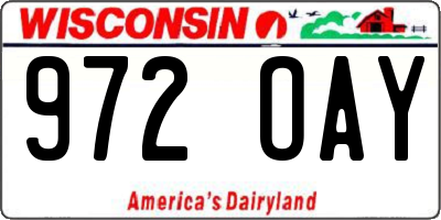WI license plate 972OAY