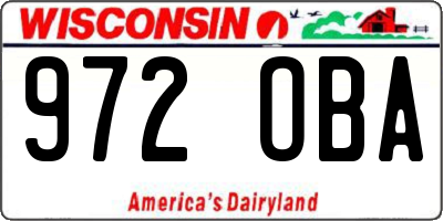 WI license plate 972OBA