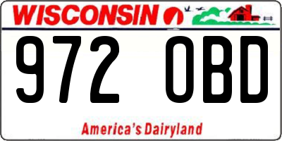 WI license plate 972OBD