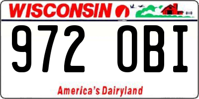 WI license plate 972OBI