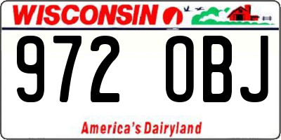 WI license plate 972OBJ