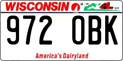 WI license plate 972OBK