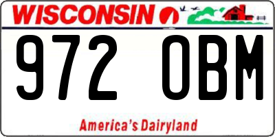 WI license plate 972OBM
