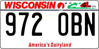 WI license plate 972OBN