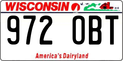 WI license plate 972OBT