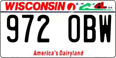 WI license plate 972OBW