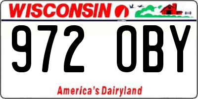 WI license plate 972OBY