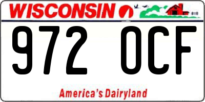 WI license plate 972OCF