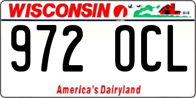WI license plate 972OCL
