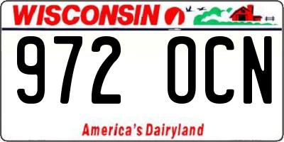WI license plate 972OCN