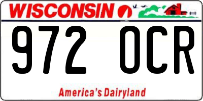 WI license plate 972OCR