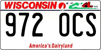 WI license plate 972OCS