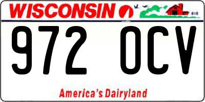 WI license plate 972OCV