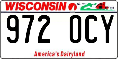 WI license plate 972OCY
