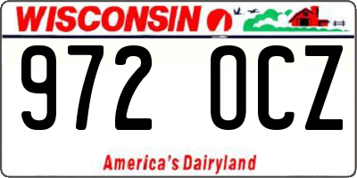 WI license plate 972OCZ