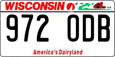 WI license plate 972ODB