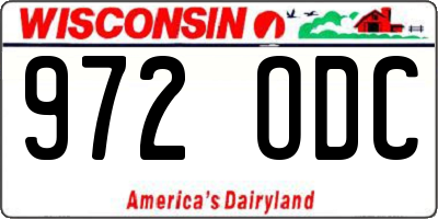 WI license plate 972ODC