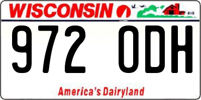 WI license plate 972ODH