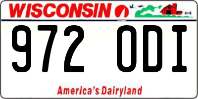WI license plate 972ODI