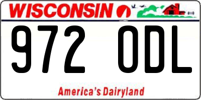 WI license plate 972ODL
