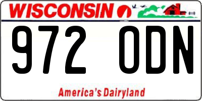 WI license plate 972ODN