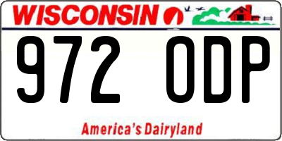 WI license plate 972ODP