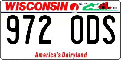 WI license plate 972ODS