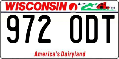 WI license plate 972ODT
