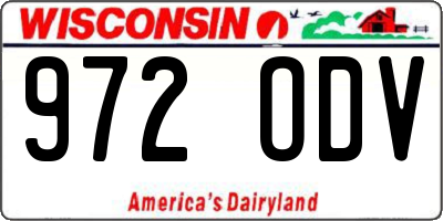 WI license plate 972ODV