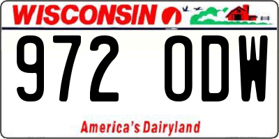WI license plate 972ODW