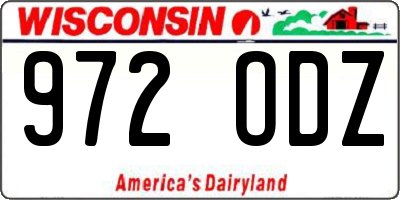 WI license plate 972ODZ