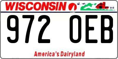 WI license plate 972OEB