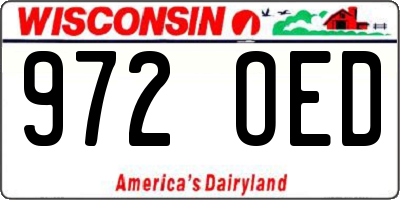 WI license plate 972OED