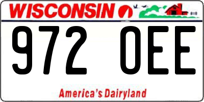 WI license plate 972OEE