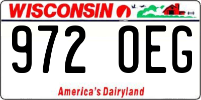 WI license plate 972OEG